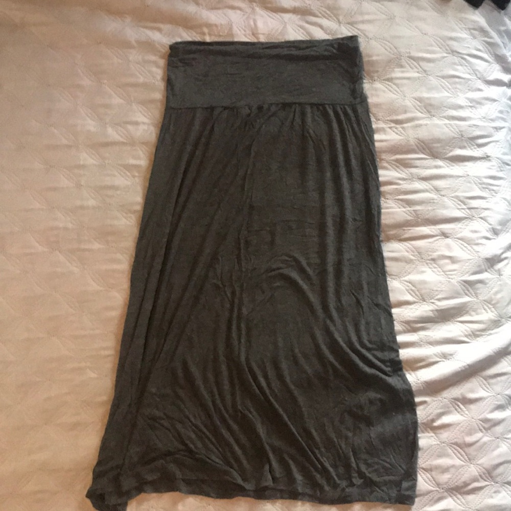 Charcoal grey stretch maxi skirt
